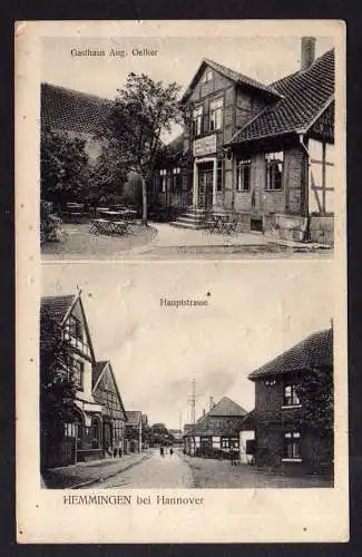 101941 AK Hemmingen bei Hannover 1924 Gasthaus Oelker Hauptstrasse