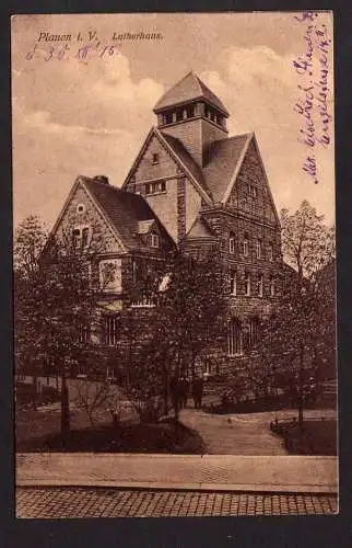 46835 AK Plauen Vogtland Lutherhaus 1915