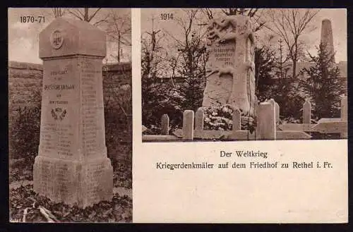 46913 AK Rethel Der Weltkrieg Kriegerdenkmäler 1915