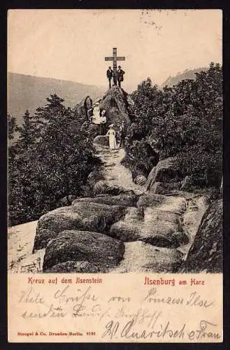 46996 AK Kreuz auf dem Ilsenstein Ilsenburg Harz 1904