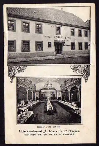 47166 AK Nerchau Hotel Restaurant Goldner Stern ca 1915