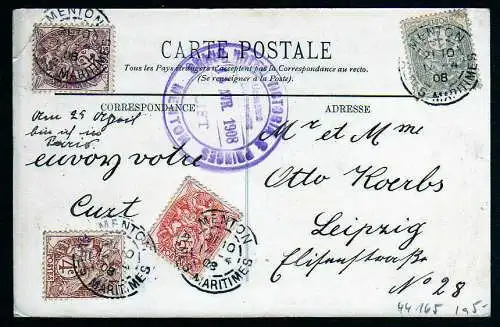 44165 AK Menton 1908 Alpes-Maritimes Un allee de Palmiers