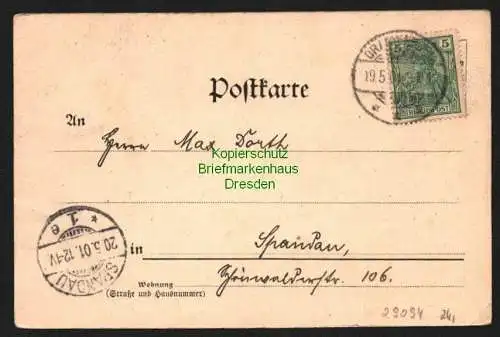 29094 AK Lehnitz b. Oranienburg 1901 Verlag :  Kunstverlag J. Goldiner Berlin