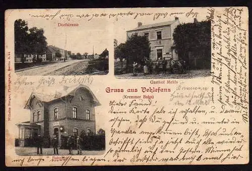 29115 AK Vehlefanz Bahnhof Gasthof Mehls Dorfstrasse 1904 Restaurant Gasthof