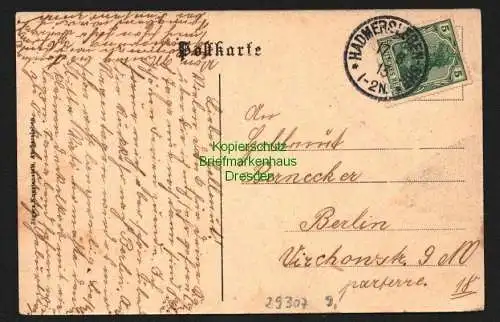 29307 AK Kl. Oschersleben Kirche Schloss 1913, gelaufen Hadmersleben Bhf