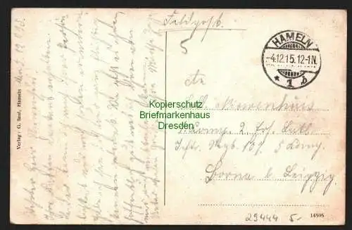 29444 AK Hameln Weser Totale Feldpost 1915, gelaufen