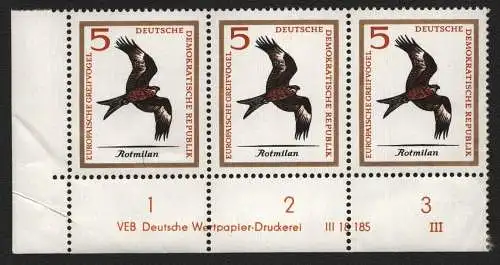 2691 DDR DV 1147 Europäische Greifvögel  postfrisch ** ungefalten  Wolf