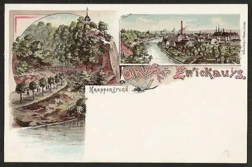 25364 AK Litho Zwickau Knappengrund 1905