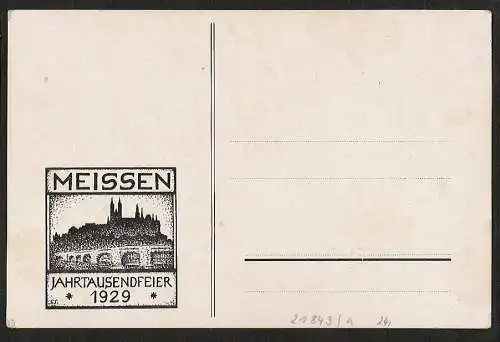 21843 AK Meissen 1929 Jahrtausendfeier Gedicht Mein 1000jähriges Meißen Klitzsch