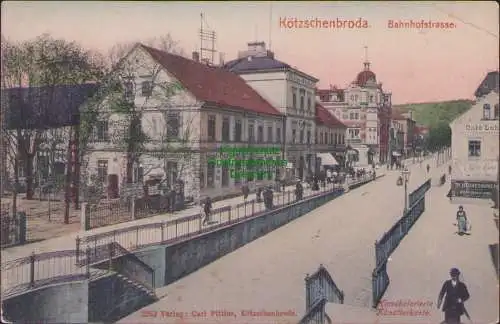 155922 AK Kötzschenbroda 1908 Bahnhofstraße