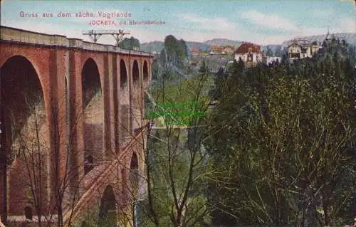 154871 AK Jocketa Elstertalbrücke 1908 sächs. Vogtland