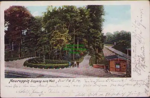 152685 AK Neuruppin Eingang zum Wall 1904 Bahnwärterhaus Schranke Kremmen