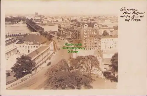 152816 AK Warschau Warszawa um 1940 Fotokarte neue Auffahrt Brücke Praga