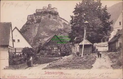 152658 AK Schreckenstein 1906 Burg und Bauernhäuser