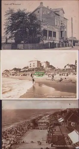 152532 3 AK Westerland Sylt Pension Minerva 1923 Hotel Miramar 1929 Promenade