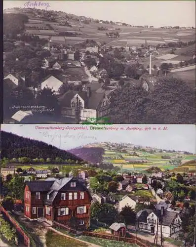 152481 2 AK Untersachsenberg-Georgenthal Klingenthal Fotokarte um 1930 Aschberg