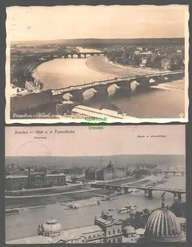 152294 2 AK Dresden Blick von der Frauenkirche zu den Ministerien Brücken 1920