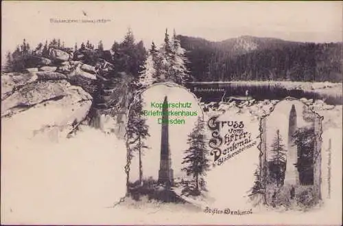 152410 AK Dreisessel Blöckenstein böhm. Stifter Denkmal Blöckensteinsee 1911