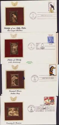 B-17747 USA 6x FDC mit gold stamp replica 1987 1986 1995 1993 1991