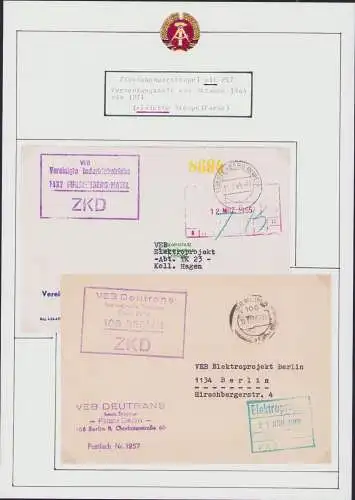 B-17711 2x Brief ZKD Kastenstempel Absenderstempel Postleitzahl PLZ Fürstenberg