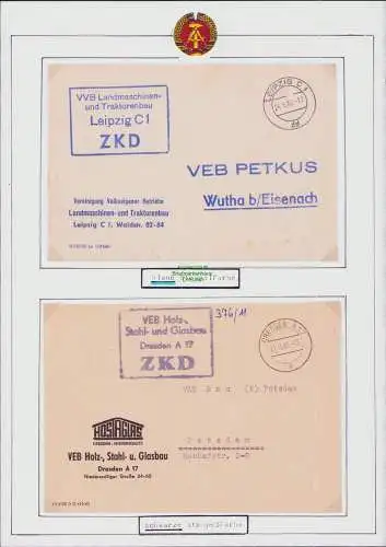 B-17710 2x Brief ZKD Kastenstempel Absenderstempel ohne Postleitzahl PLZ Leipzig