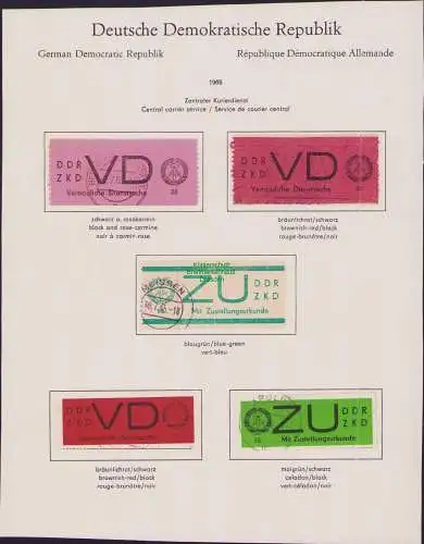 B-17691 DDR ZKD VD 1 und 2 3 + ZU 1 2 jeweils sehr schön echt gestempelt