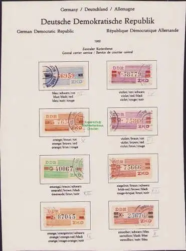 B-17690 DDR ZKD B III - IV und V - X Satz komplett ungültig gestempelt