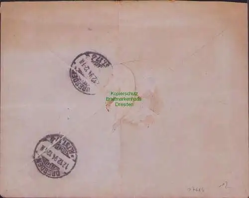 B-17664 R-Brief Einschreiben Helsingfors Helsinki Finnland 1894 nach Dresden