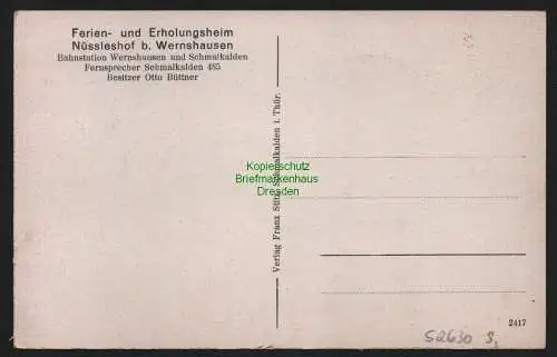 52630 AK Nüsleshof bei Wernshausen um 1930 Ferien- und Erholungsheim