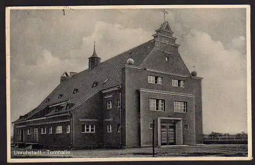 40147 Ansichtskarte Unruhstadt Kr. Bomst Turnhalle 1933