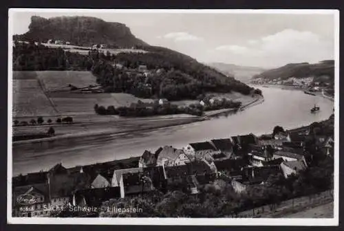 39129 AK Sächsische Schweiz Lilienstein 1935 Fotokarte