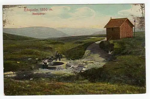 38631 Ansichtskarte Elbquelle Riesengebirge 1350 m um 1910