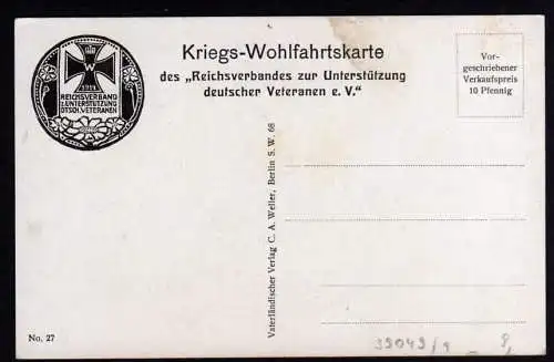 39049 AK Militär Generaloberst Alexander von Kluck Reichsverband Vetreranen 1915