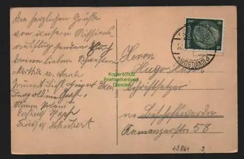 23861 AK Kottenheide Vogtland Schöneck, gelaufen 1939