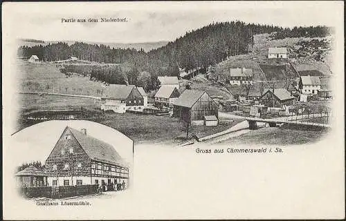 23905 AK Cämmerswalde i. Sa. Gasthaus Lösermühle Niederdorf Gaststätte Gasthof