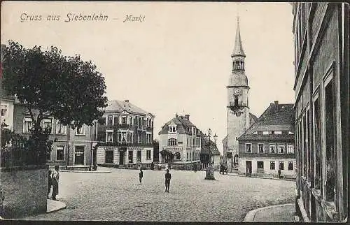 23693 AK Siebenlehn Markt Restaurant Gambrinus Rats Geschäftszimmer 1908