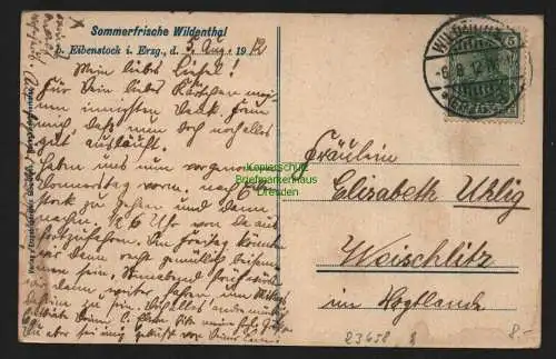 23658 AK Wildenthal b. Eibenstock 1912, gelaufen 1912