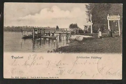 23849 AK Berlin Tegelort Schlösschen Waldburg Gaststätte Restaurant 1903