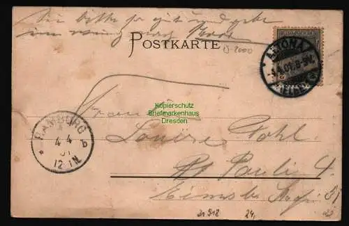 21918 AK Hamburg Altona 1901 Hotel Stadt Kiel Gr. Bergstrasse 7