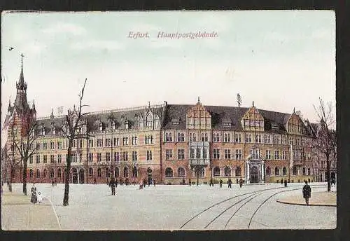 21866 AK Erfurt Hauptpostgebäude Feldpost 1915