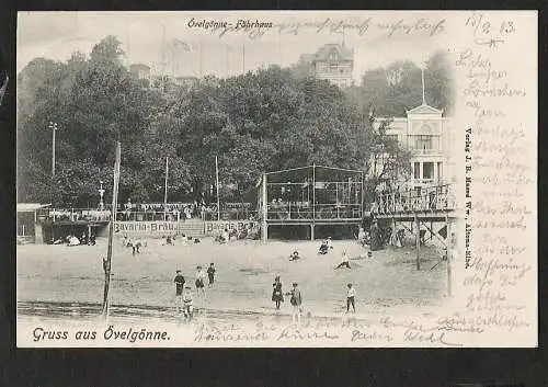 21919 Ansichtskarte Övelgönne Hamburg Othmarschen Fährhaus Gaststätte Bavaria Bräu 1903