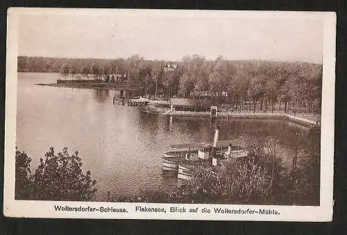 22045 AK Woltersdorfer Schleuse 1927 Flakensee Dampfer Mühle Berlin Rahnsdorf