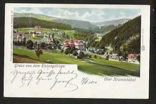 20783 Ansichtskarte Riesengebirge Ober Krummhübel 1900 Spindelmühle