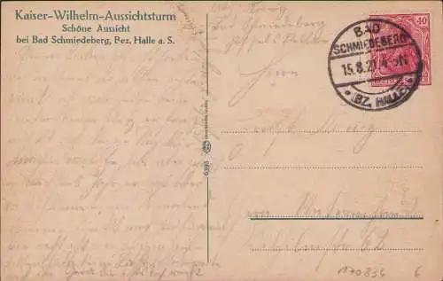 170834 AK Bad Schmiedeberg 1921 Kaiser Wilhelm Aussichtsturm