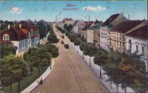 170901 AK Guben Bahnhofstraße Feldpost 1916