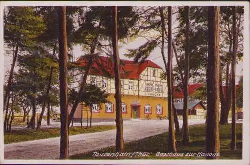 170963 AK Tautenhain Thür. Gasthaus zur Kanone um 1920