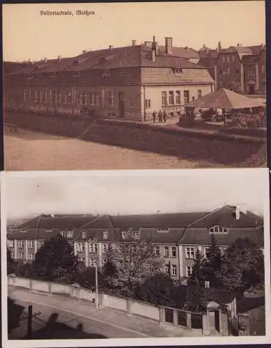 170539 2 AK Meissen Polizeischule um 1939 Fotokarte 1949