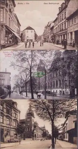 157386 3 AK Apolda 1917 obere Bahnhofstrasse Postamt Conditorei Carl Steinbrück