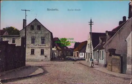 157518 AK Biederitz 1916 Feldpost Breite Straße Gasthof zur Stadt Magdeburg