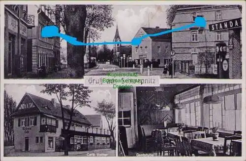 157785 AK Schwepnitz 1941 Cafe Vetter Standart Tankstelle Bäckerei Gaststube